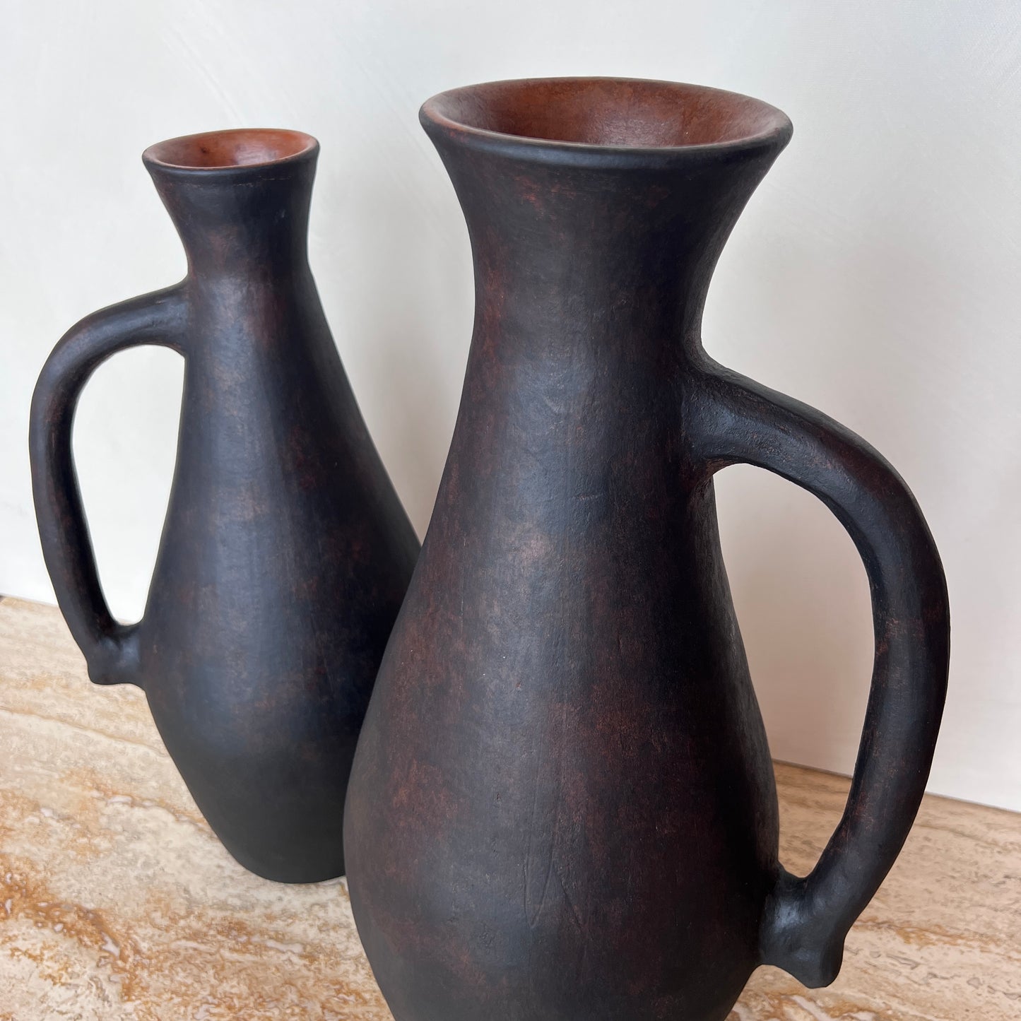 Tall Clay Handle Vase