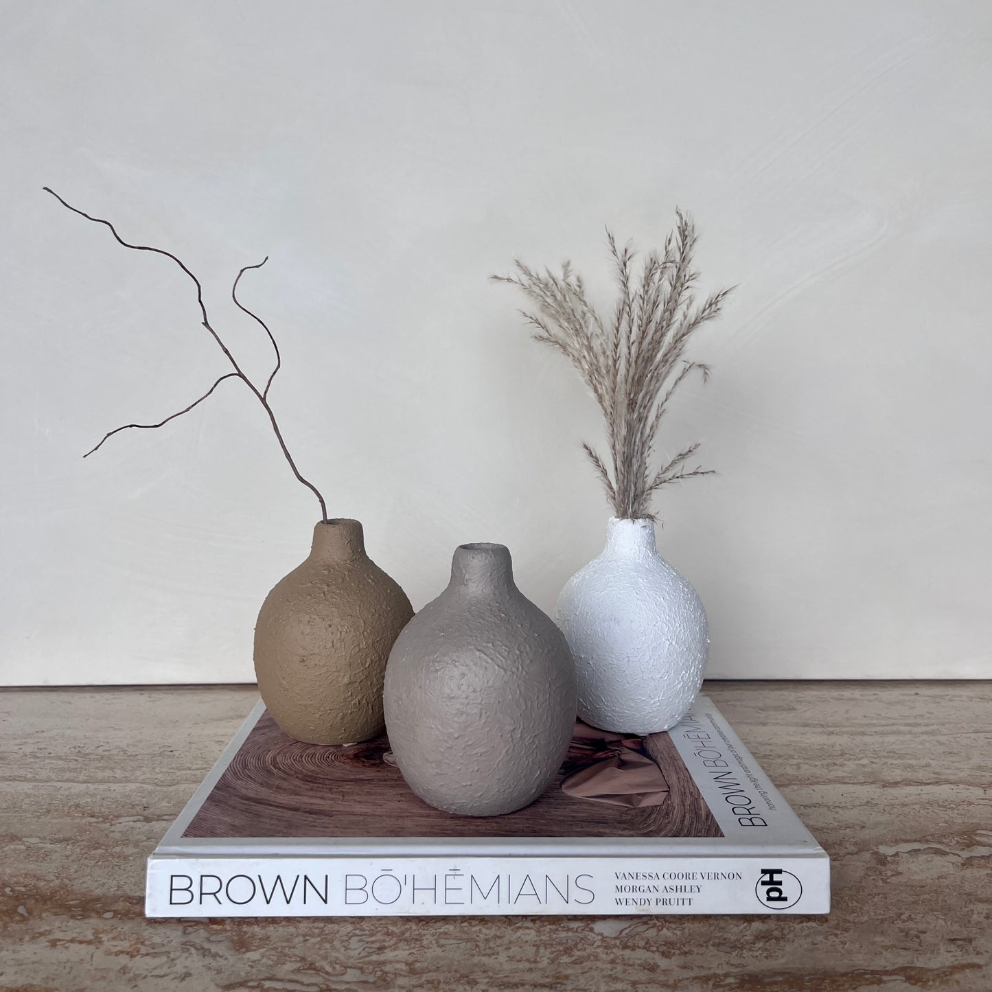 Textured Bud Vase Trio