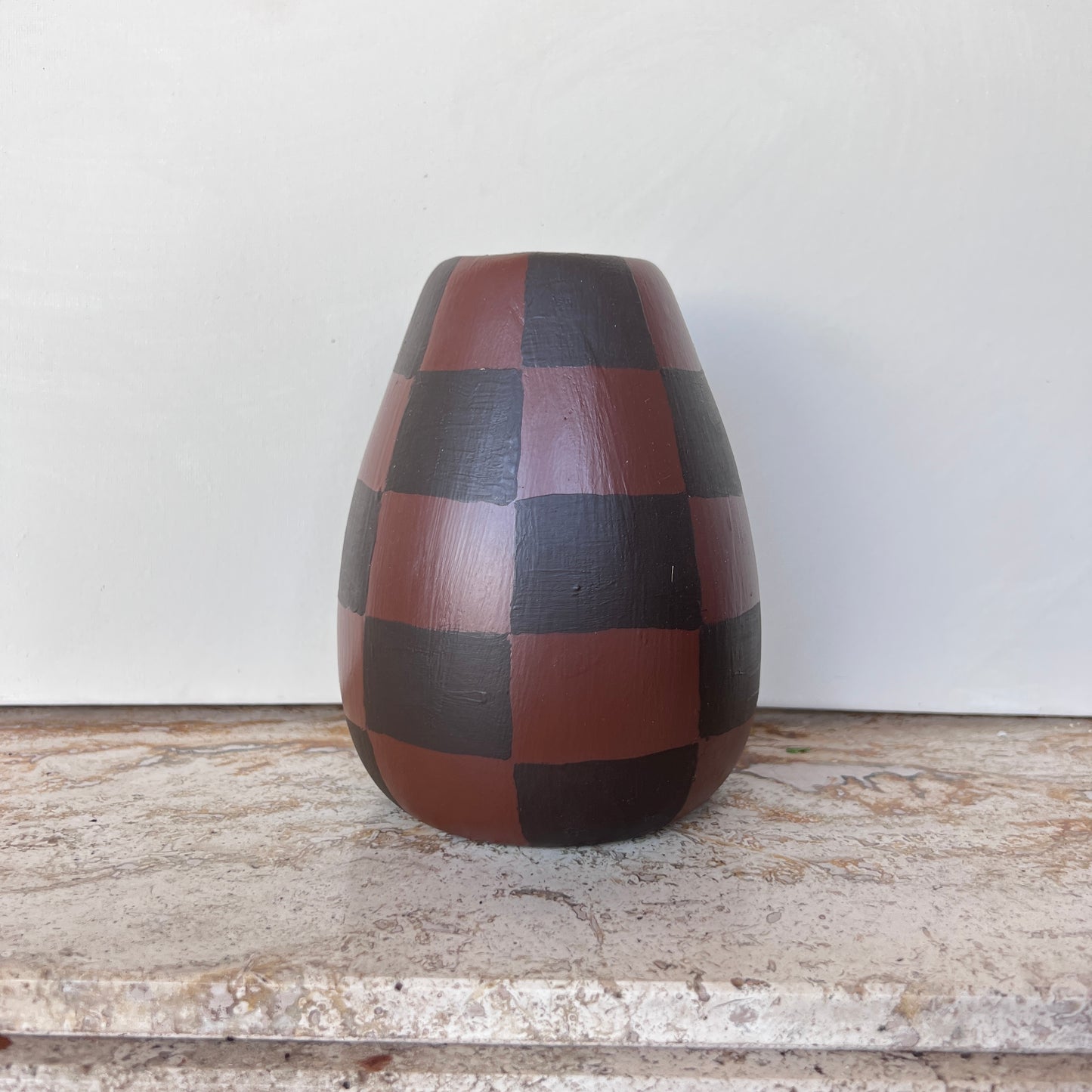 Checked Painterly Vase