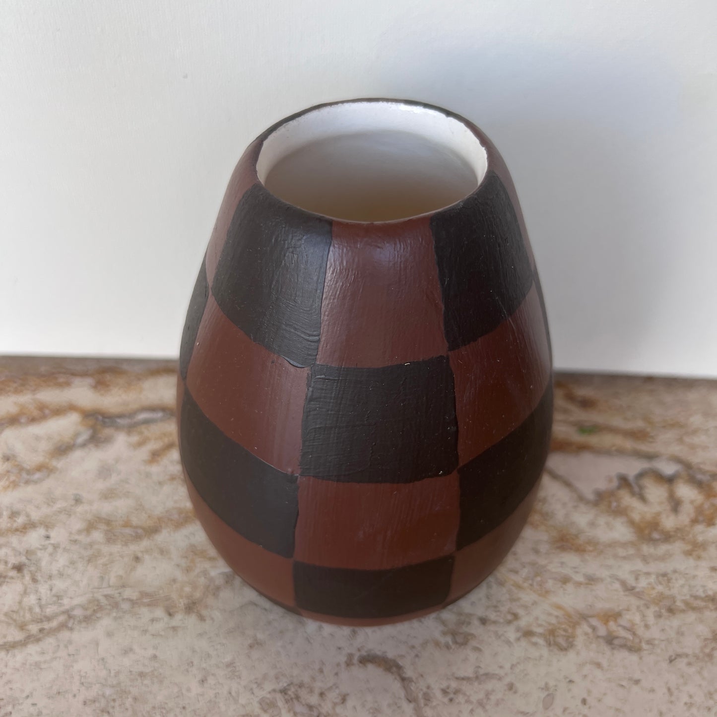 Checked Painterly Vase