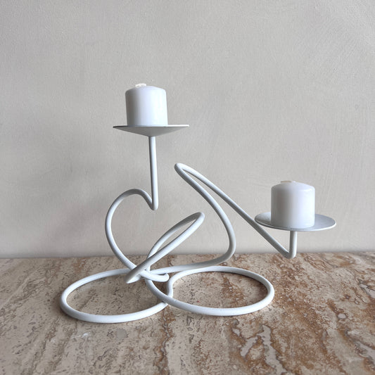 White Candle Holder