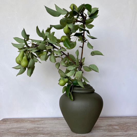 Dark Green Tear Drop Vase