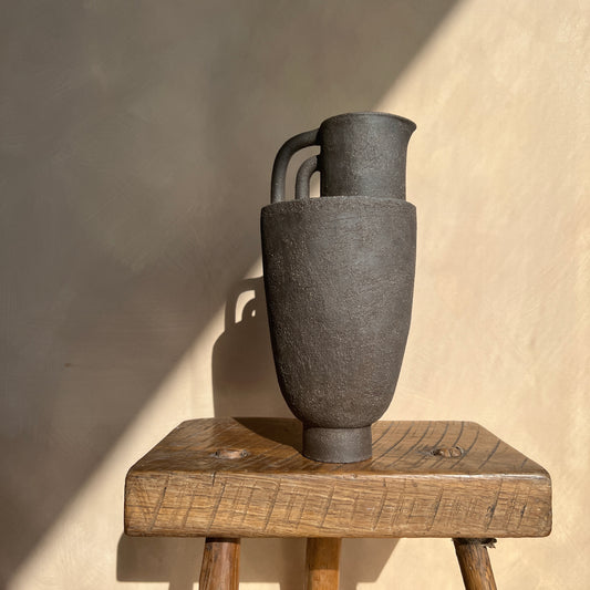 Brutalist Textured Jug Vase