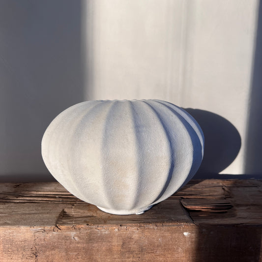 Ribbed Squat Vase