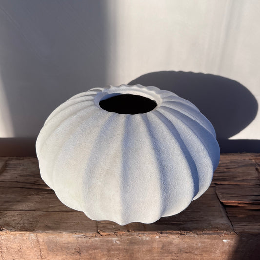 Ribbed Squat Vase