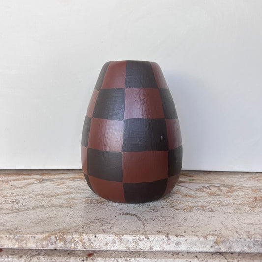 Checked Painterly Vase