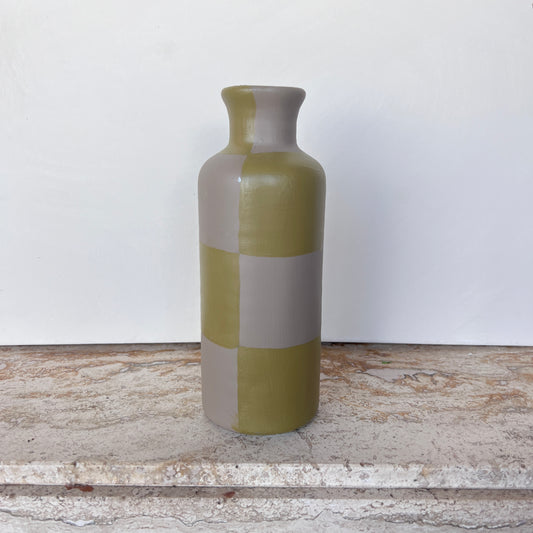 Checked Painterly Vase