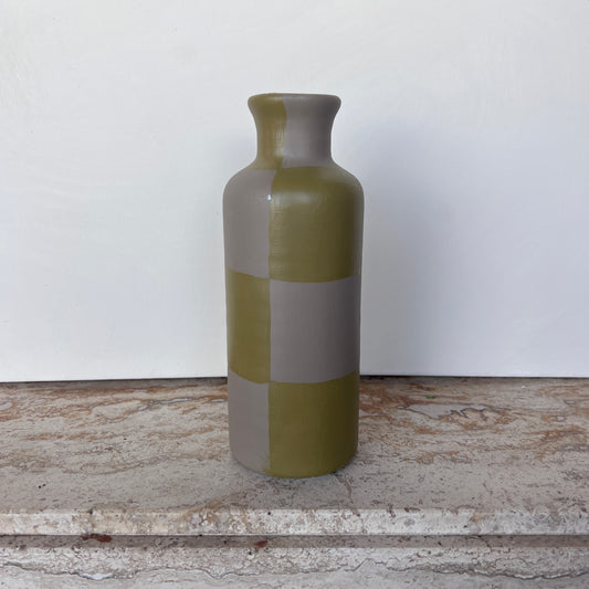 Checked Painterly Vase